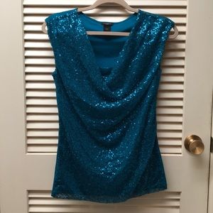 Ann Taylor Blue Sequin Blouse!